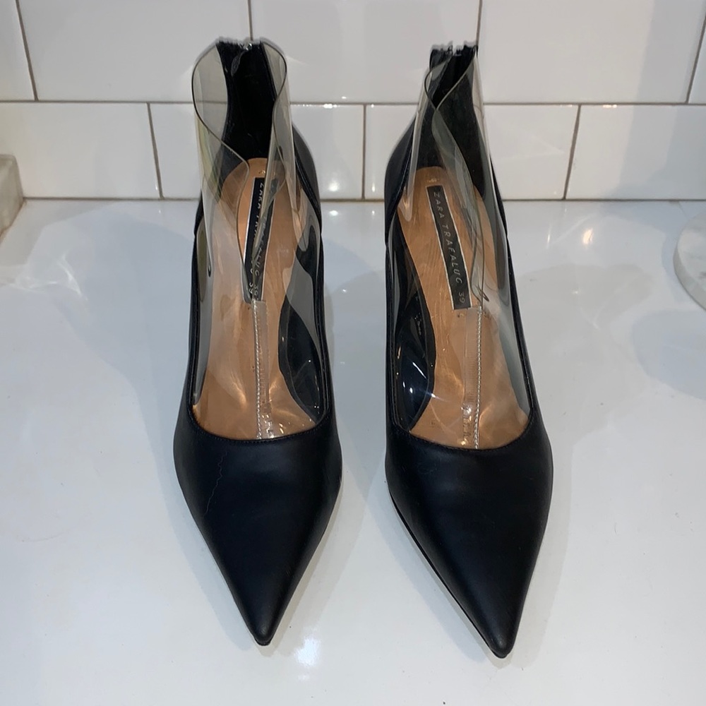 Zara black and lucite heels